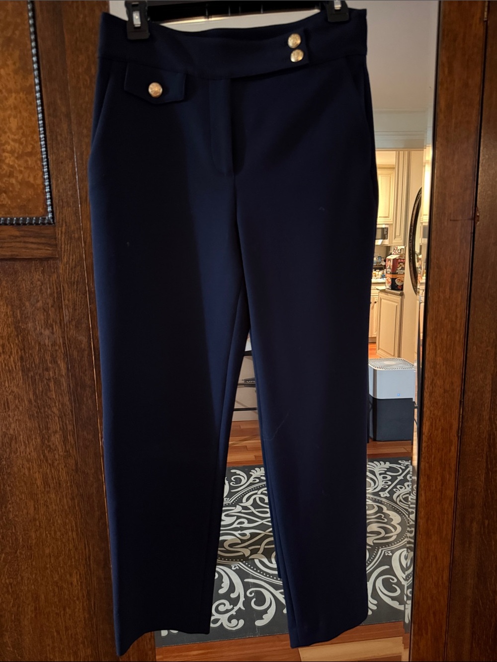 Veronica Beard RENZO Navy Cropped Pants